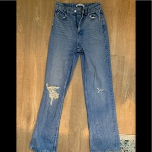 Zara high rise distressed jeans